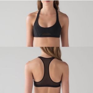 Lululemon Flow Rider Bikini Top 6 Black Mesh